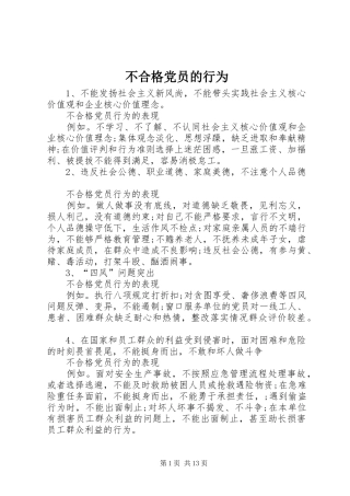 2024年不合格党员的行为