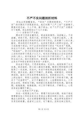 2024年不严不实问题剖析材料