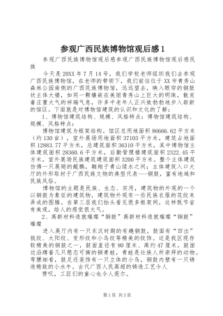 2024年参观广西民族博物馆观后感