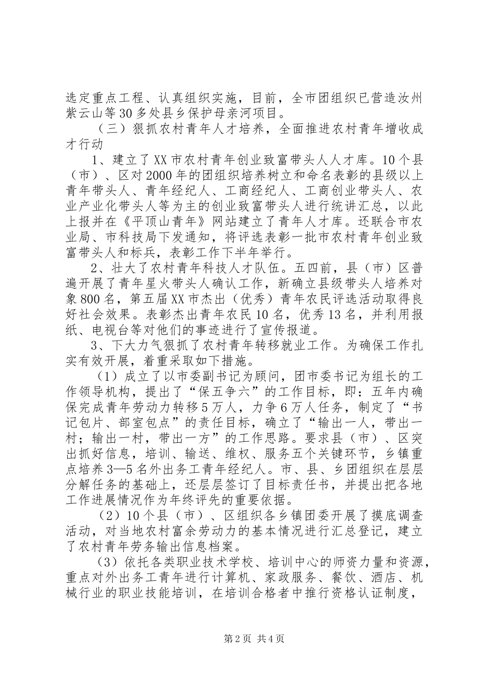 2024年团市委青农部上半年工作总结_第2页