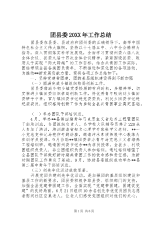 2024年团县委工作总结