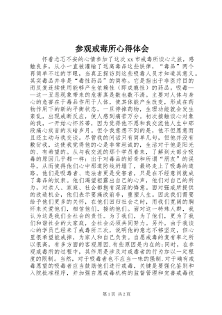 2024年参观戒毒所心得体会