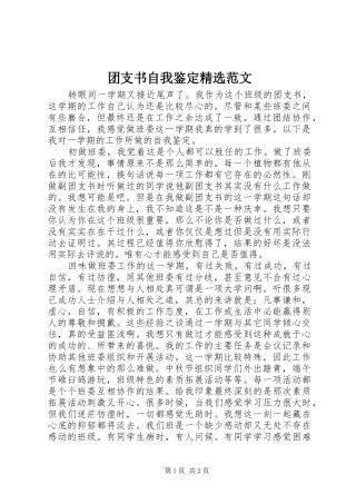 2024年团支书自我鉴定范文