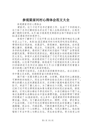 2024年参观梁家河村心得体会范文大全