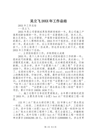 2024年吴立飞工作总结