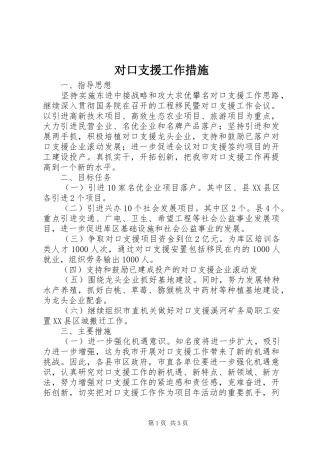 2024年对口支援工作措施