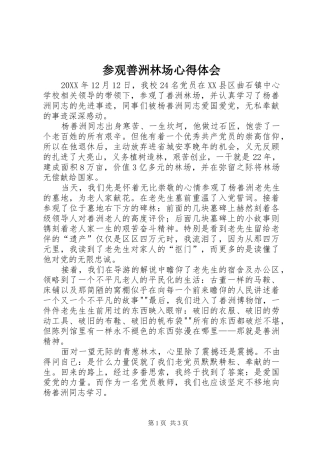 2024年参观善洲林场心得体会