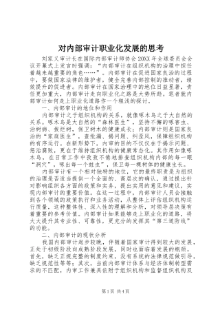 2024年对内部审计职业化发展的思考