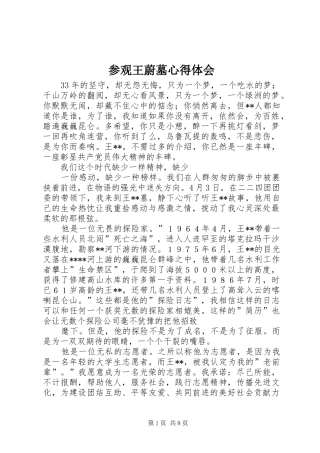 2024年参观王蔚墓心得体会