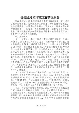 2024年县安监局年度工作情况报告