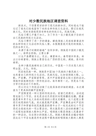 2024年对少数民族地区调查资料