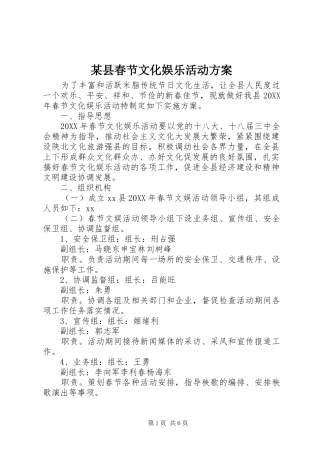 2024年县春节文化娱乐活动方案