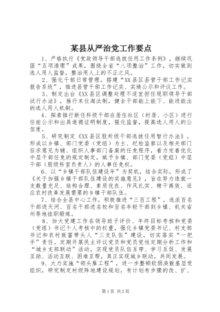 2024年县从严治党工作要点