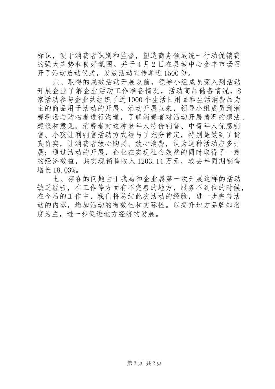 2024年县促进消费月活动工作总结_第2页