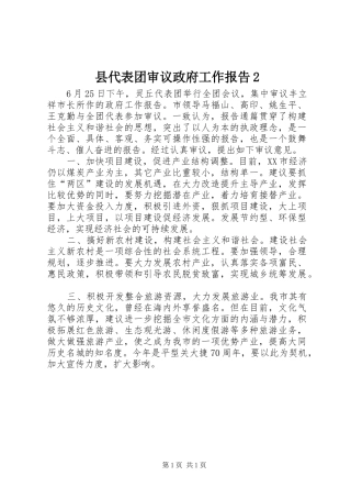 2024年县代表团审议政府工作报告