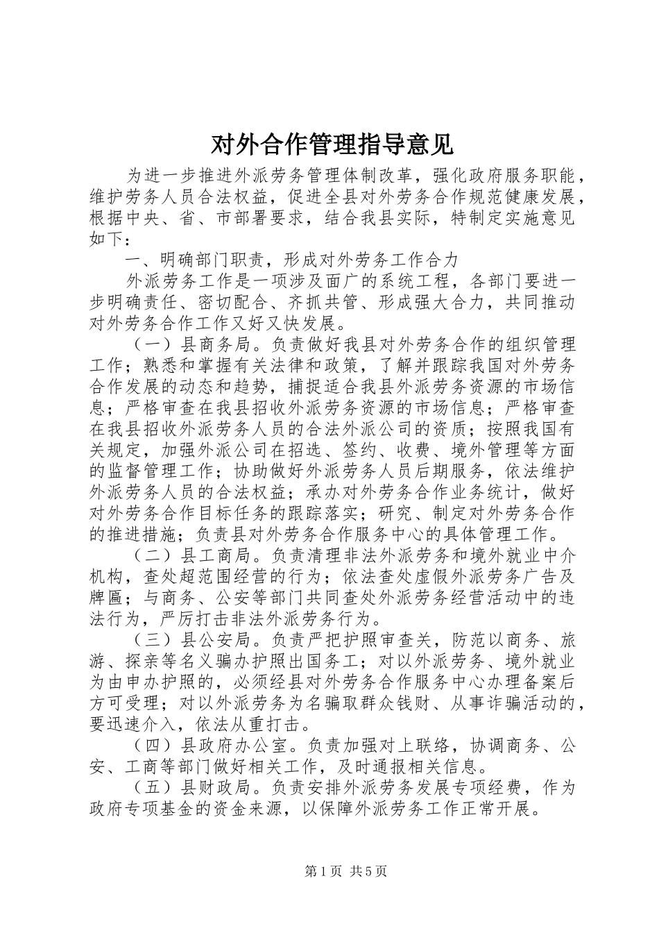 2024年对外合作管理指导意见_第1页