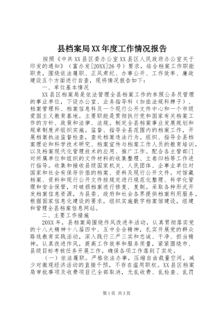 2024年县档案局年度工作情况报告