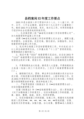 2024年县档案局年度工作要点