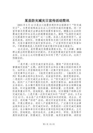 2024年县防灾减灾日宣传活动简讯