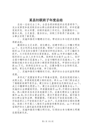 2024年县妇联班子年度总结