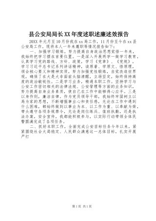 2024年县公安局局长年度述职述廉述效报告