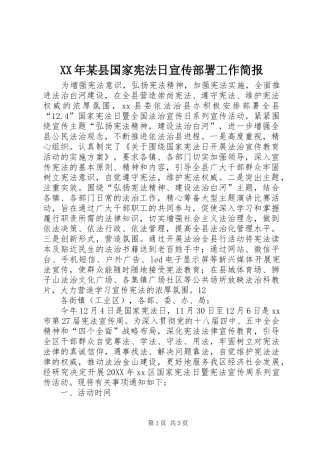 2024年县国家宪法日宣传部署工作简报