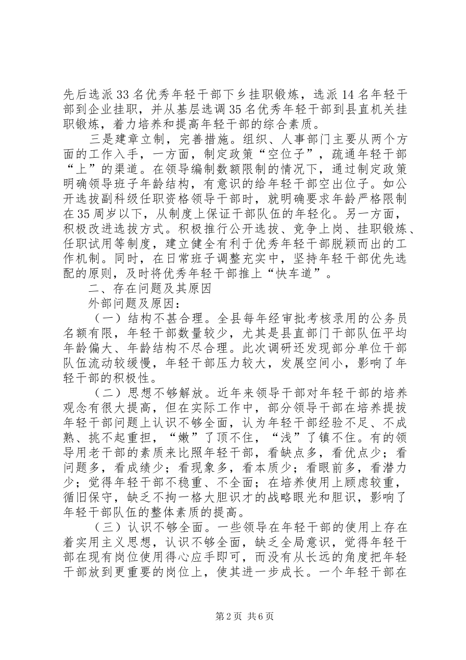 2024年对于我县年轻干部培养管理的调查与思考_第2页