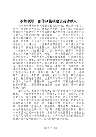 2024年参加领导干部作风整顿建设活动以来
