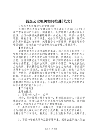 2024年县级公安机关如何推进范文