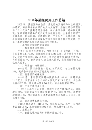 2024年县经贸局工作总结