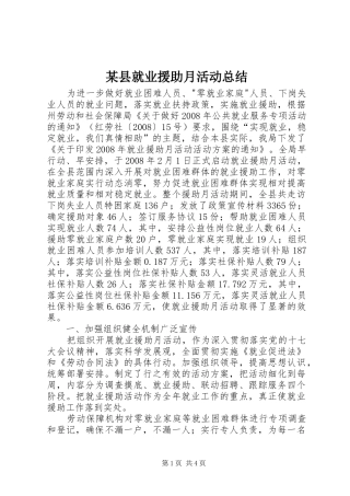 2024年县就业援助月活动总结