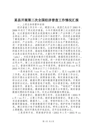 2024年县开展第三次全国经济普查工作情况汇报
