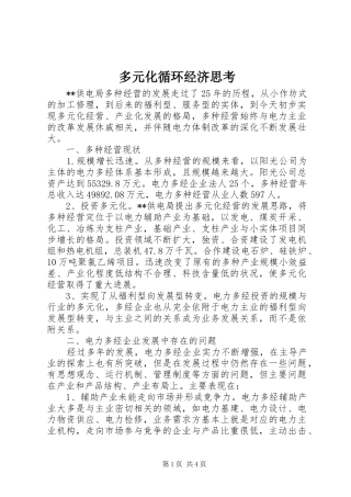 2024年多元化循环经济思考