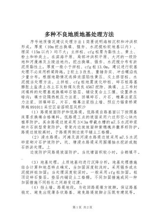 2024年多种不良地质地基处理方法