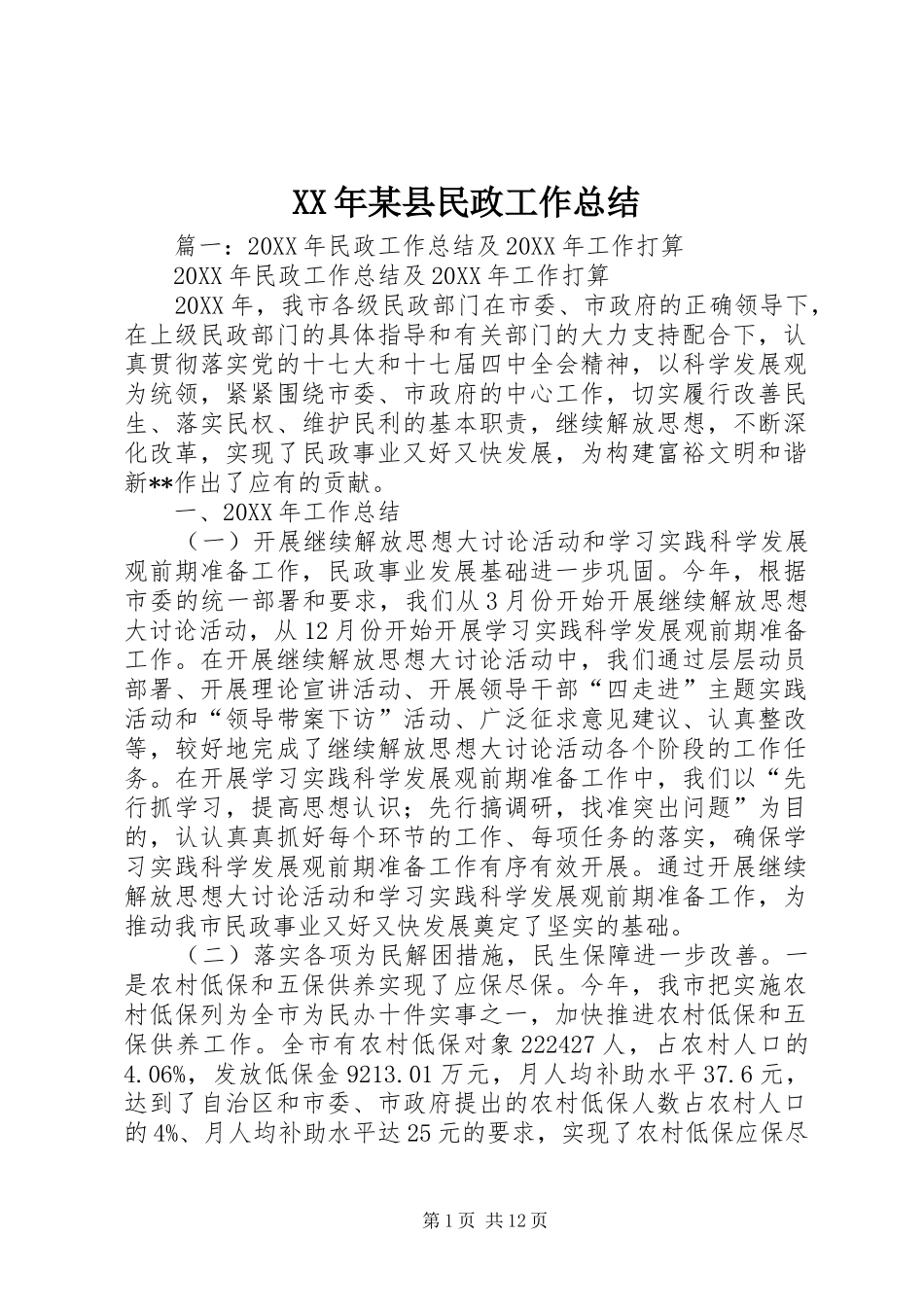 2024年县民政工作总结_第1页