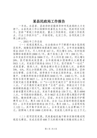 2024年县民政局工作报告