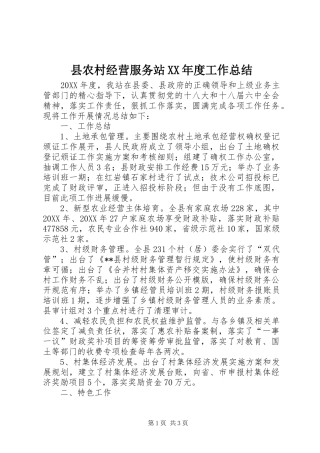 2024年县农村经营服务站年度工作总结