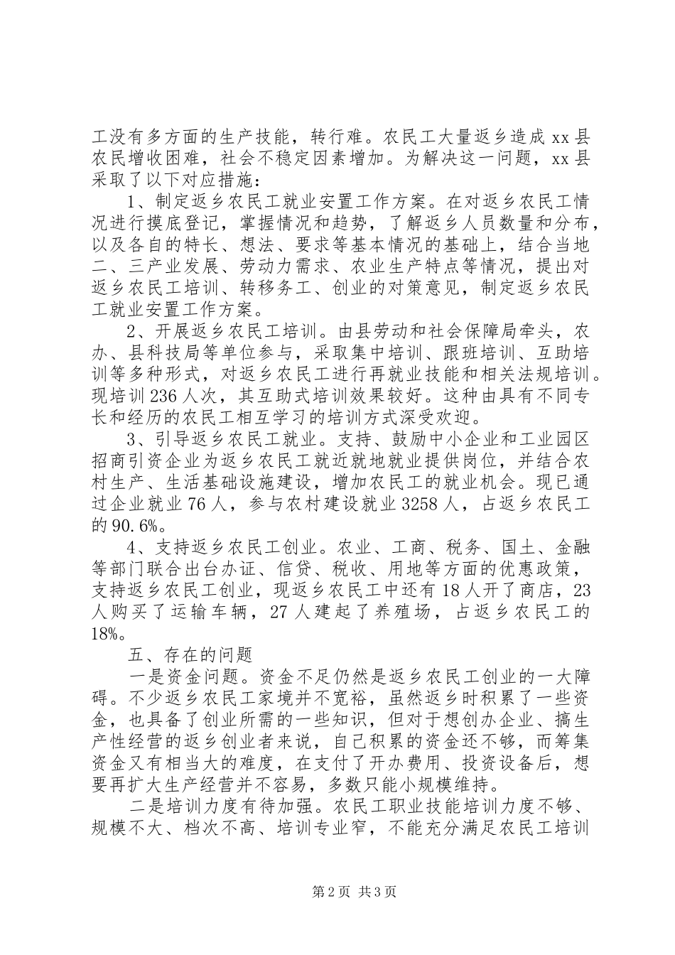 2024年县农民工返乡调研报告_第2页