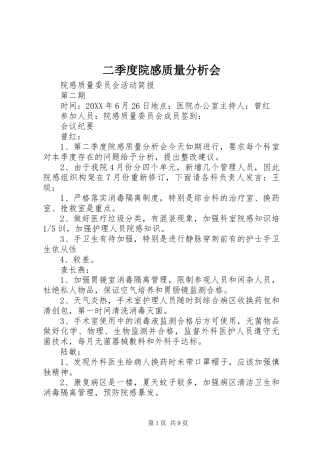 2024年二季度院感质量分析会