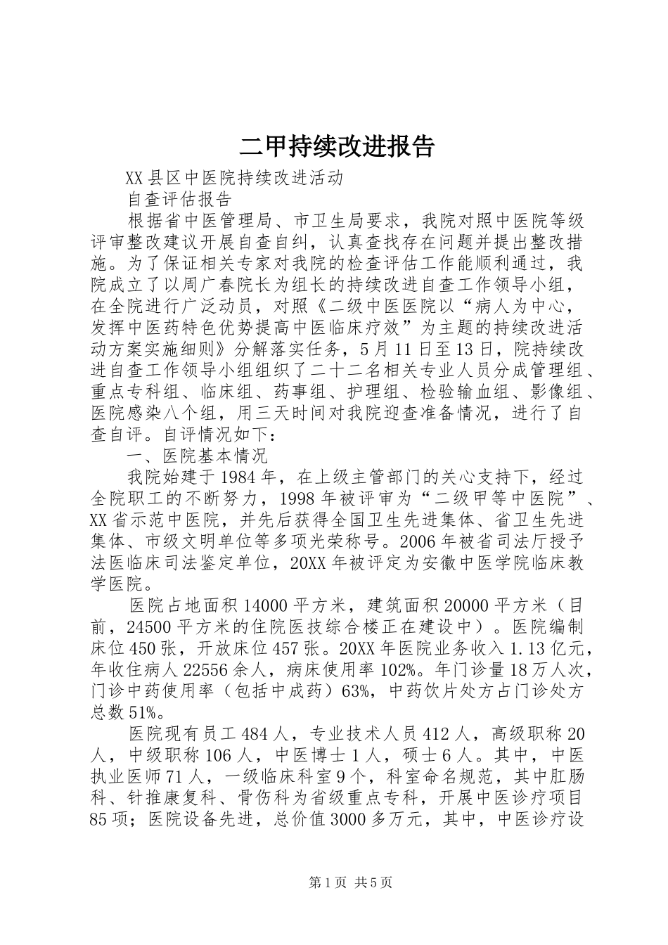 2024年二甲持续改进报告_第1页