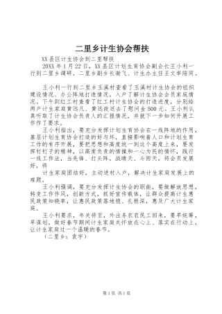2024年二里乡计生协会帮扶