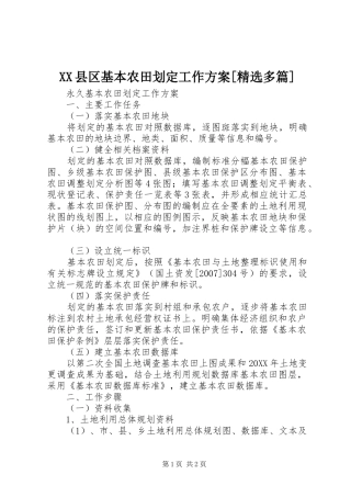 2024年县区基本农田划定工作方案多篇
