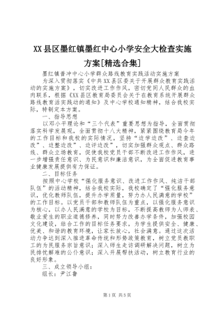 2024年县区墨红镇墨红中心小学安全大检查实施方案合集