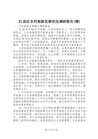 2024年县区乡村旅游发展状况调研报告精