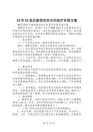 2024年县区新型农村合作医疗补偿方案