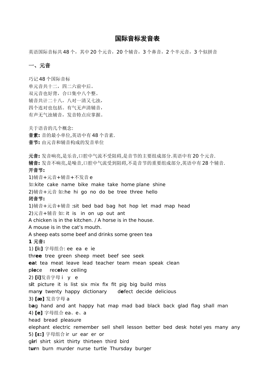 国际音标发音表(完整版)_第2页