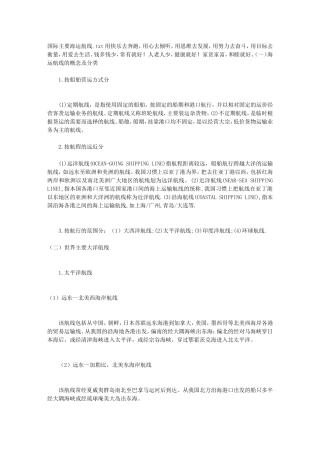 国际主要海运航线