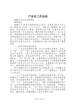 2024年产业化工作总结