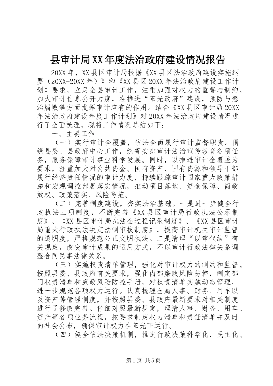 2024年县审计局年度法治政府建设情况报告_第1页