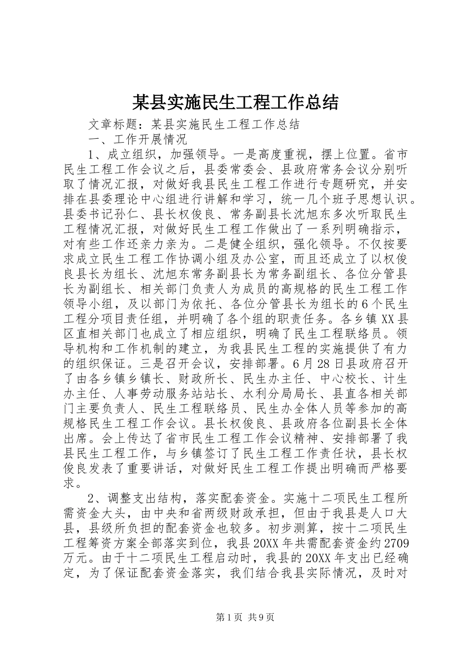 2024年县实施民生工程工作总结_第1页